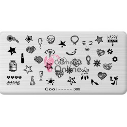 Matrita de Unghii din metal dreptunghiulara 6x12cm Cool 009